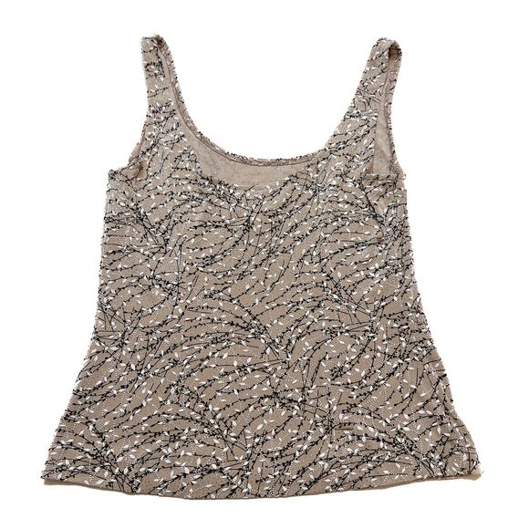 Alex Evenings Floral Glitter Tank Top Beige Sleeveless Formal Fairy Whimsigoth - Picture 1 of 10